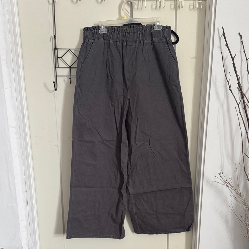 Zenana Outfitters Dark Gray Wide Leg Pants